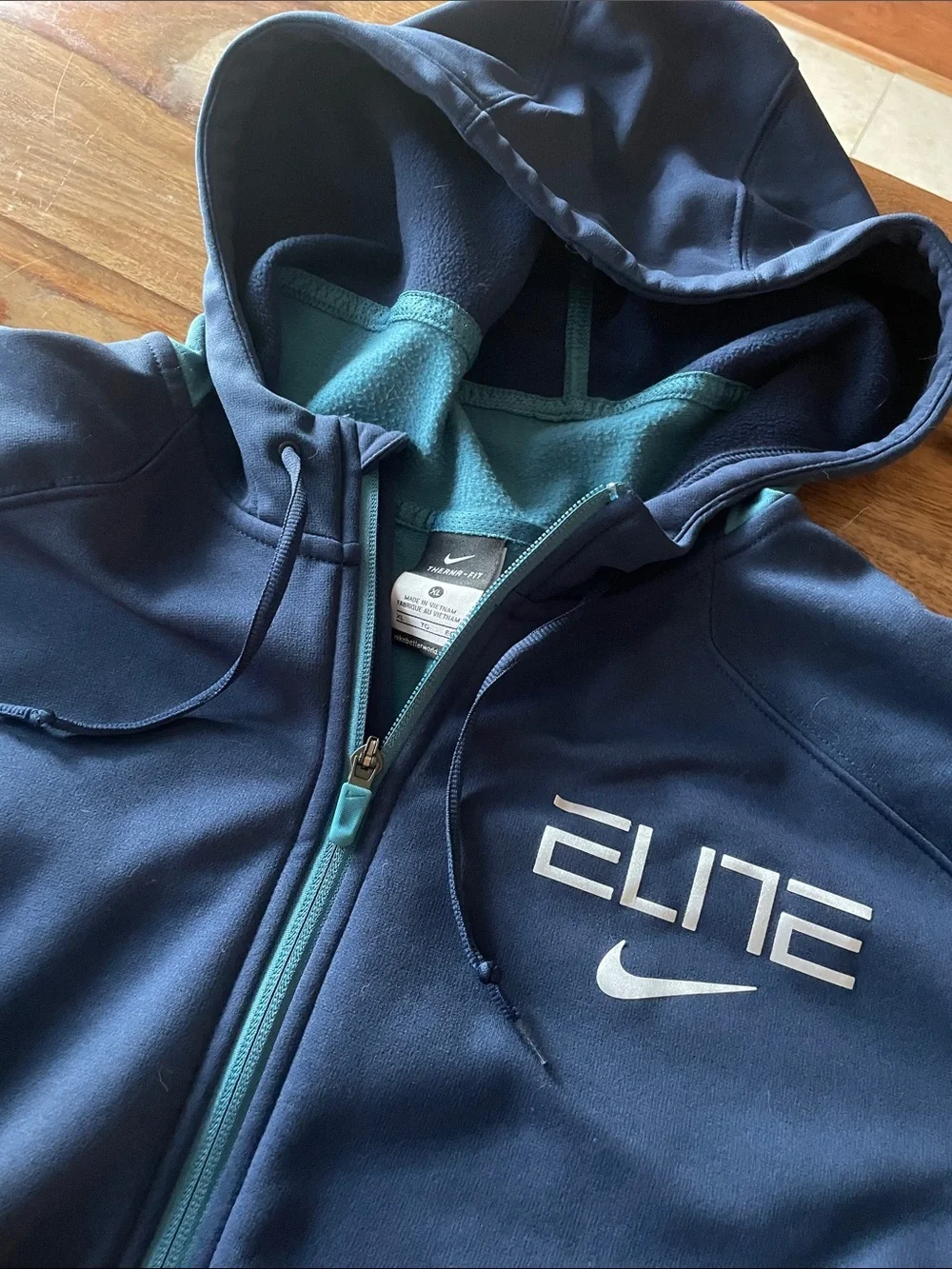 Nike Navy and Teal Elite Matching Sweat Suit Size XL